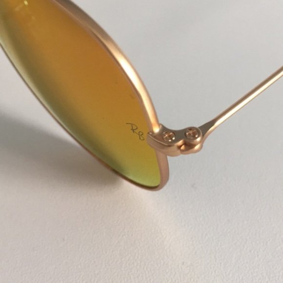 Aviator Gold-Orange Ray-Ban Sunglasses - Picture 5 of 9